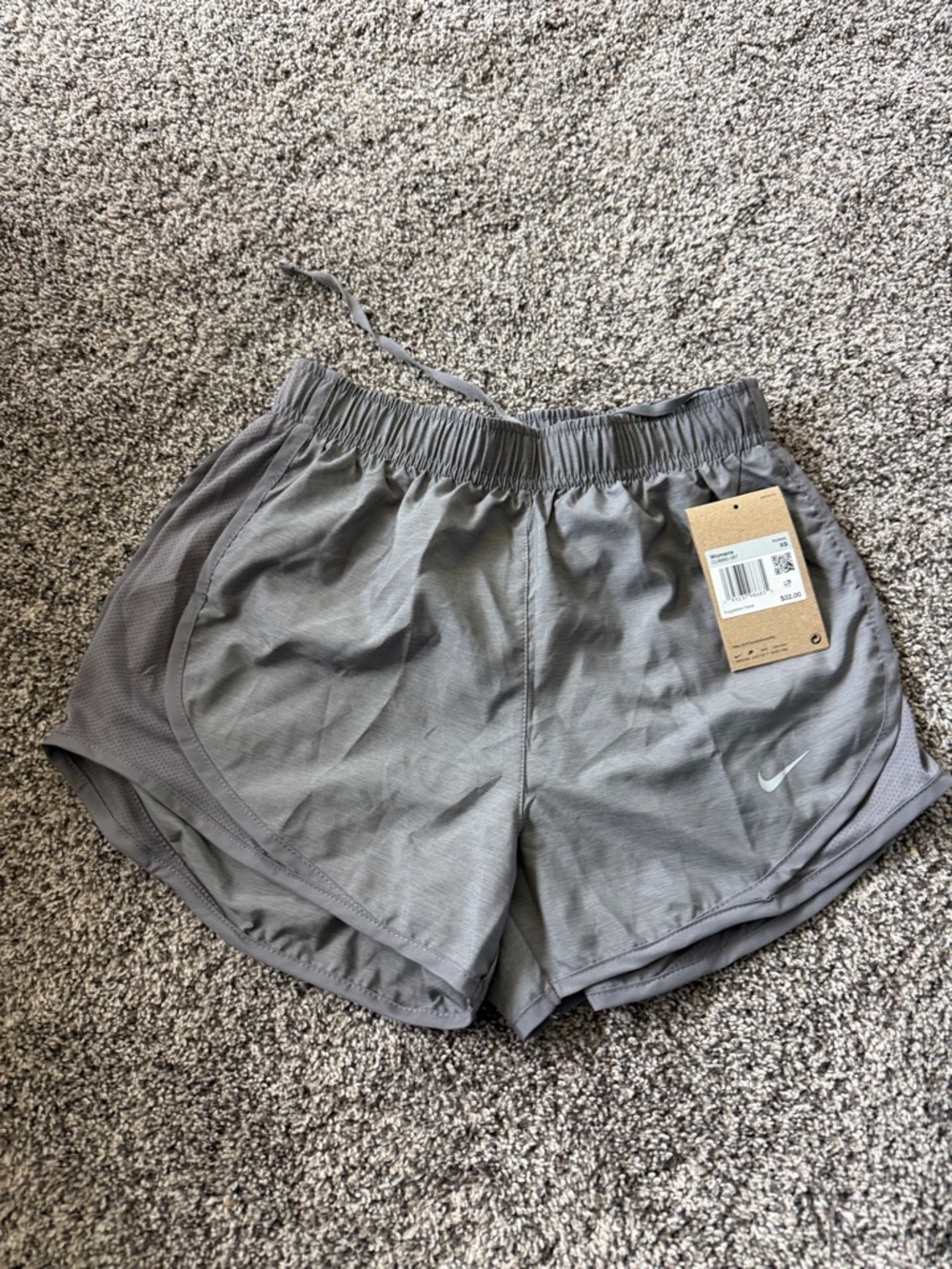 Nike Women's Light Gray Performance Running Shorts